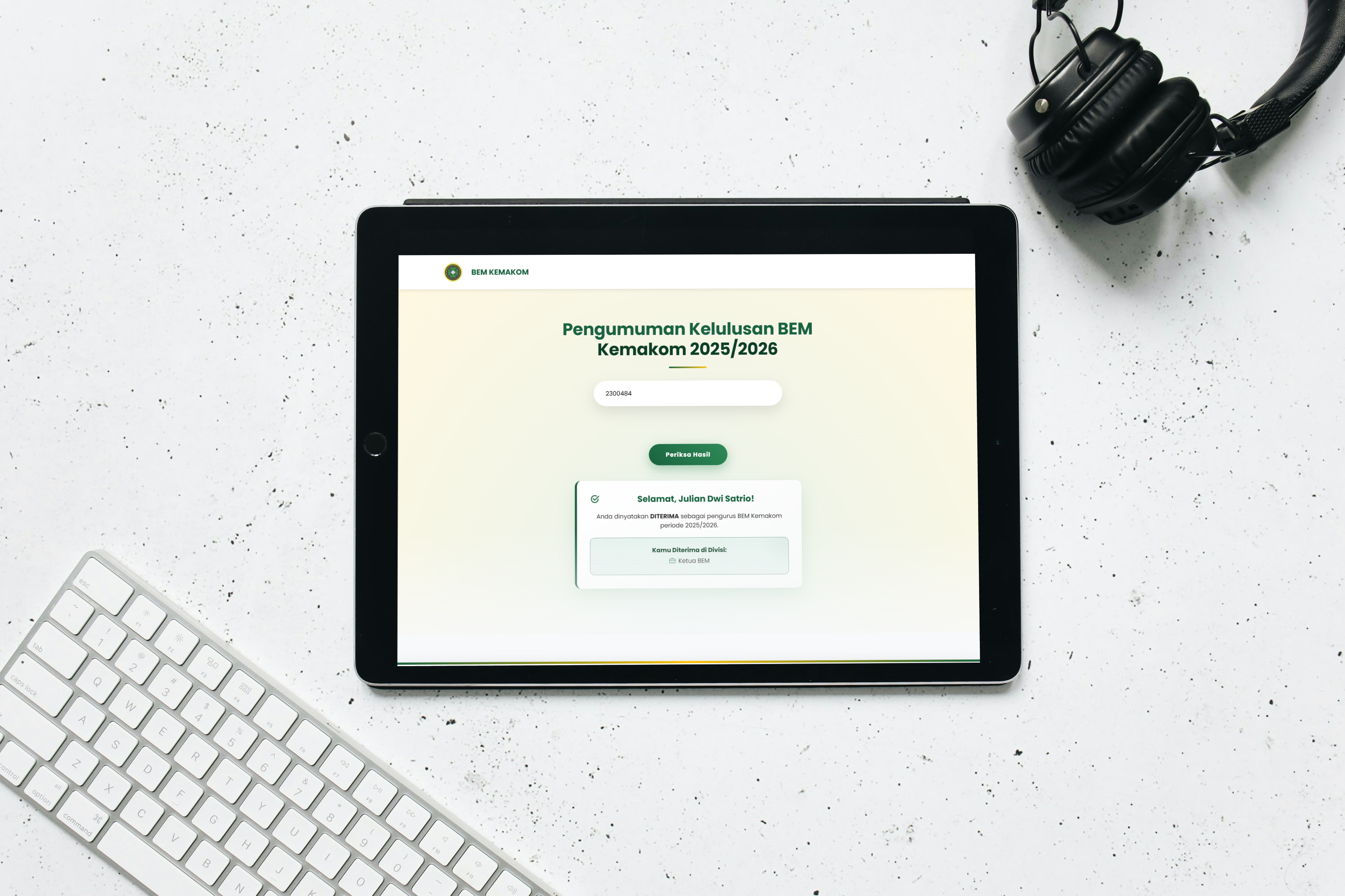 BEM KEMAKOM Announcement Website